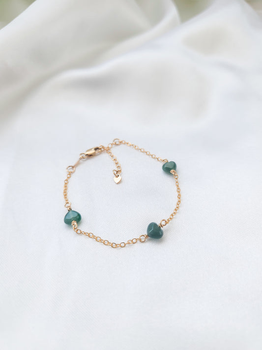 Three Hearts Jade Bracelet