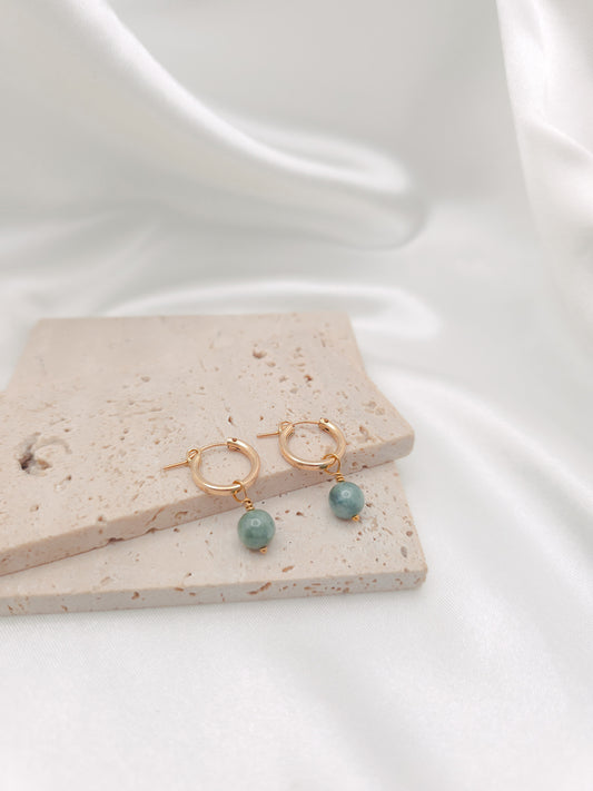 Jade Hoop Earrings