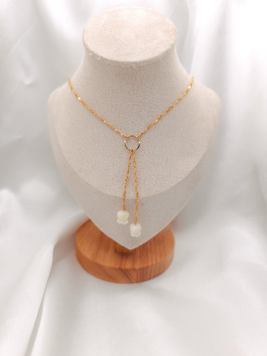 Crown Flower Lariat Necklace