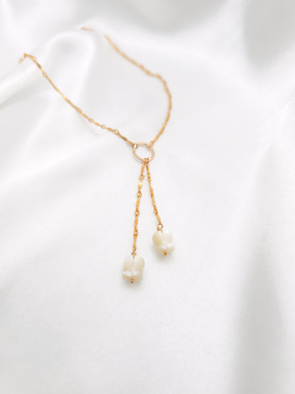 Crown Flower Lariat Necklace