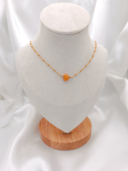 Honey Jade Heart Necklace