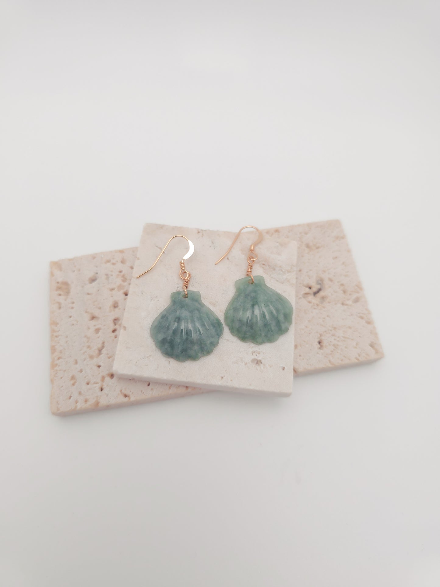 Sunrise Shell Jade Earrings