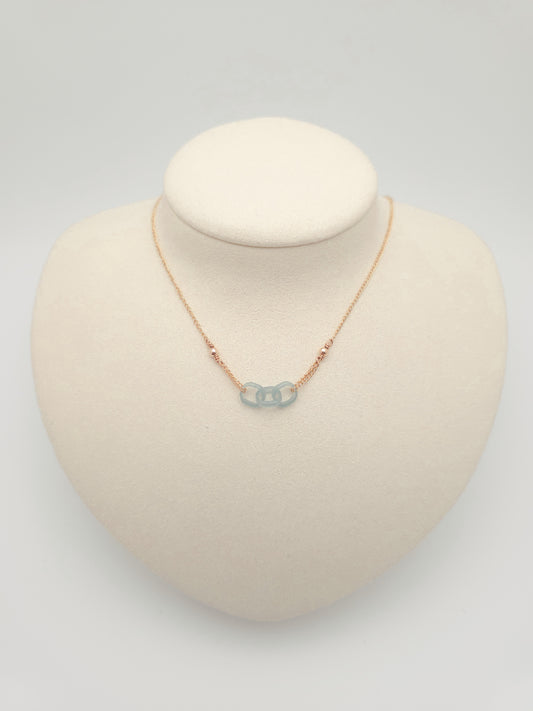Three Jade Links Necklace