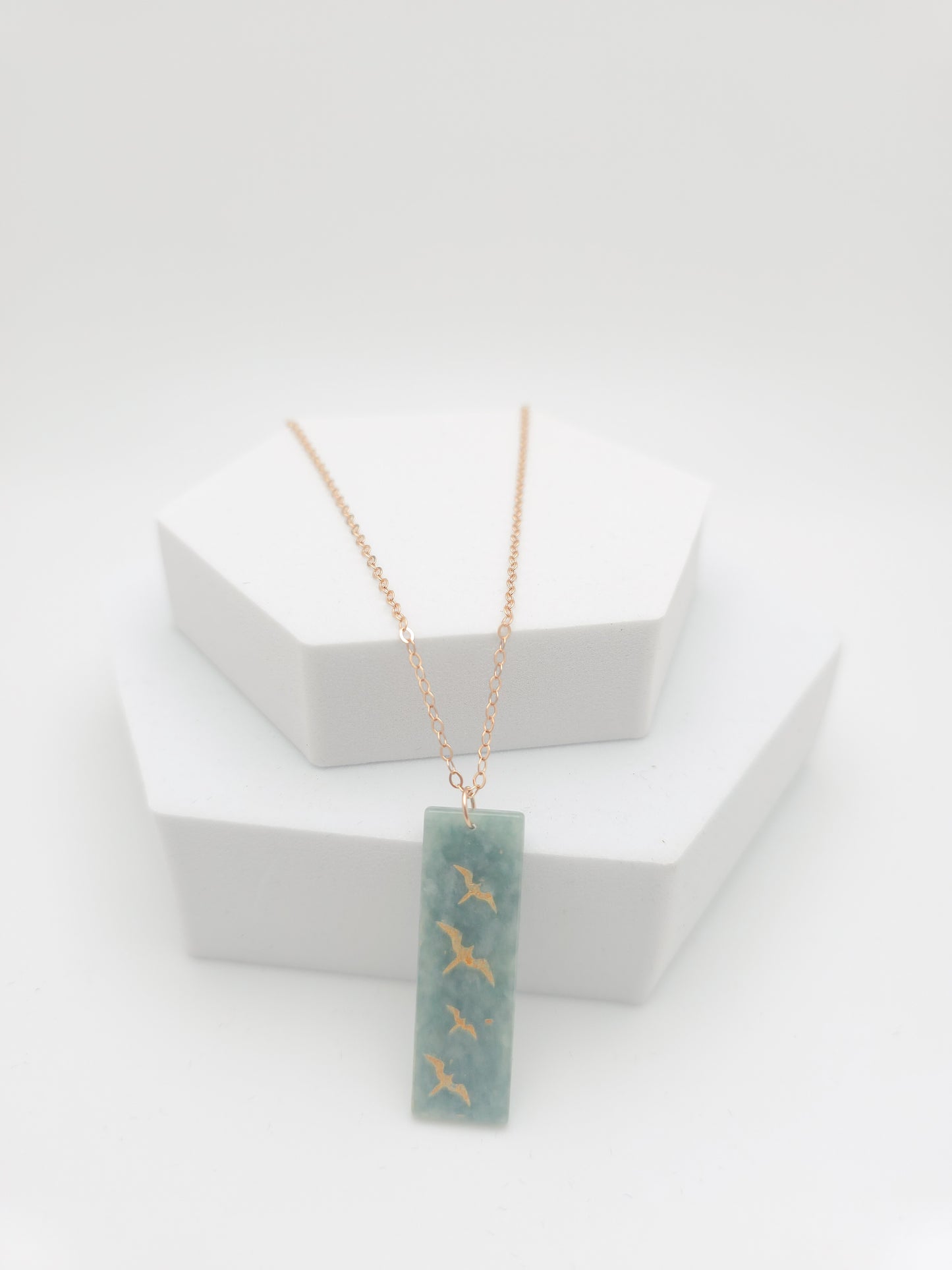 Iwa Bird Jade Bar Necklace