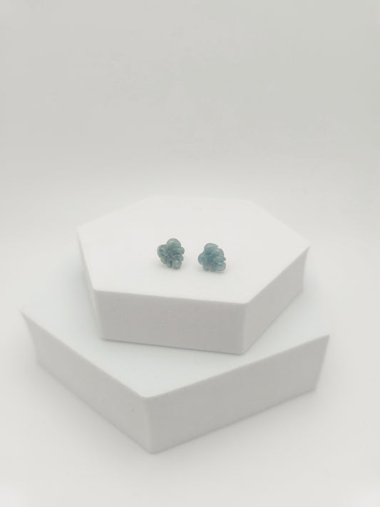 Monstera Jade Stud Earrings