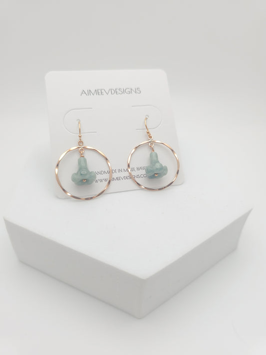 Puakenikeni Jade Hammered Earrings