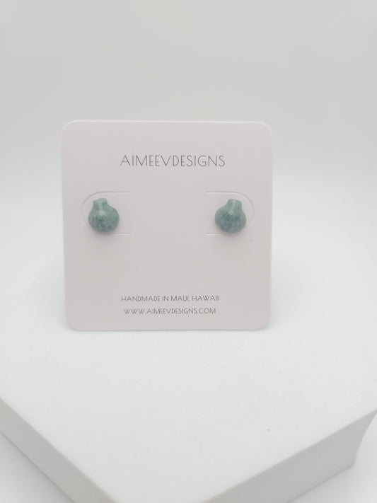 Sunrise Shell Jade Stud Earrings