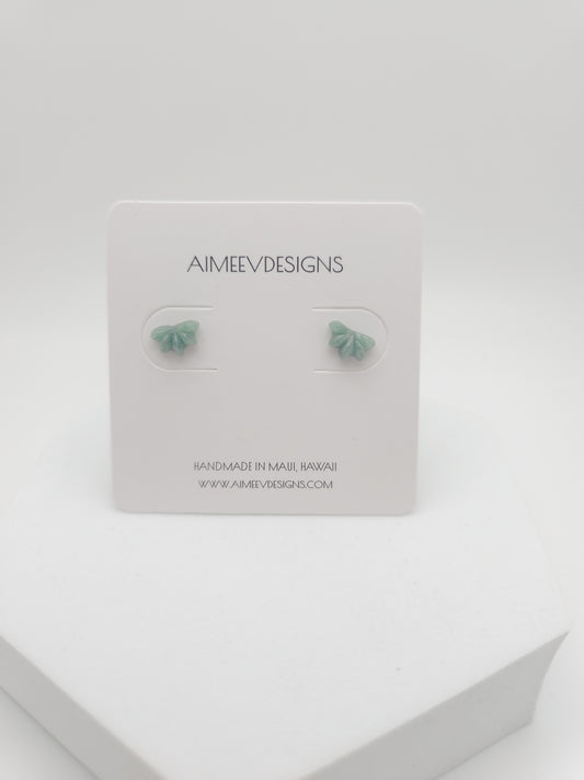 Naupaka Jade Stud Earrings