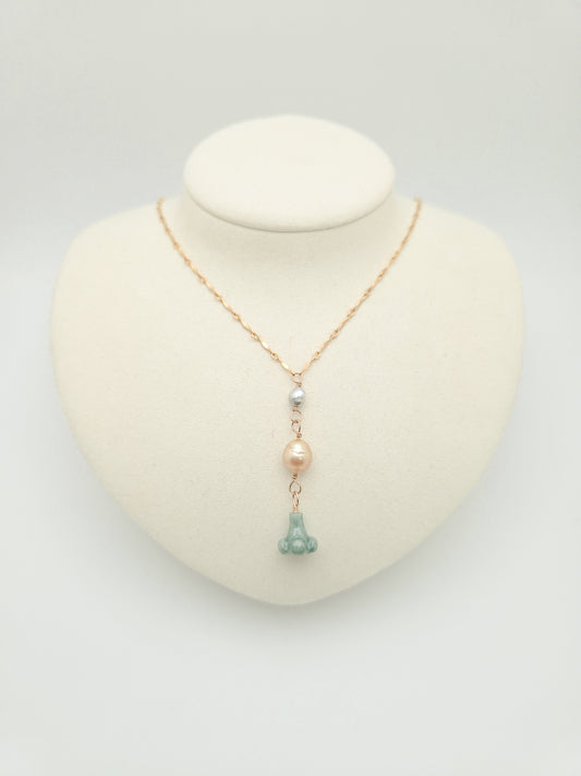 Puakenikeni Jade Golden Necklace