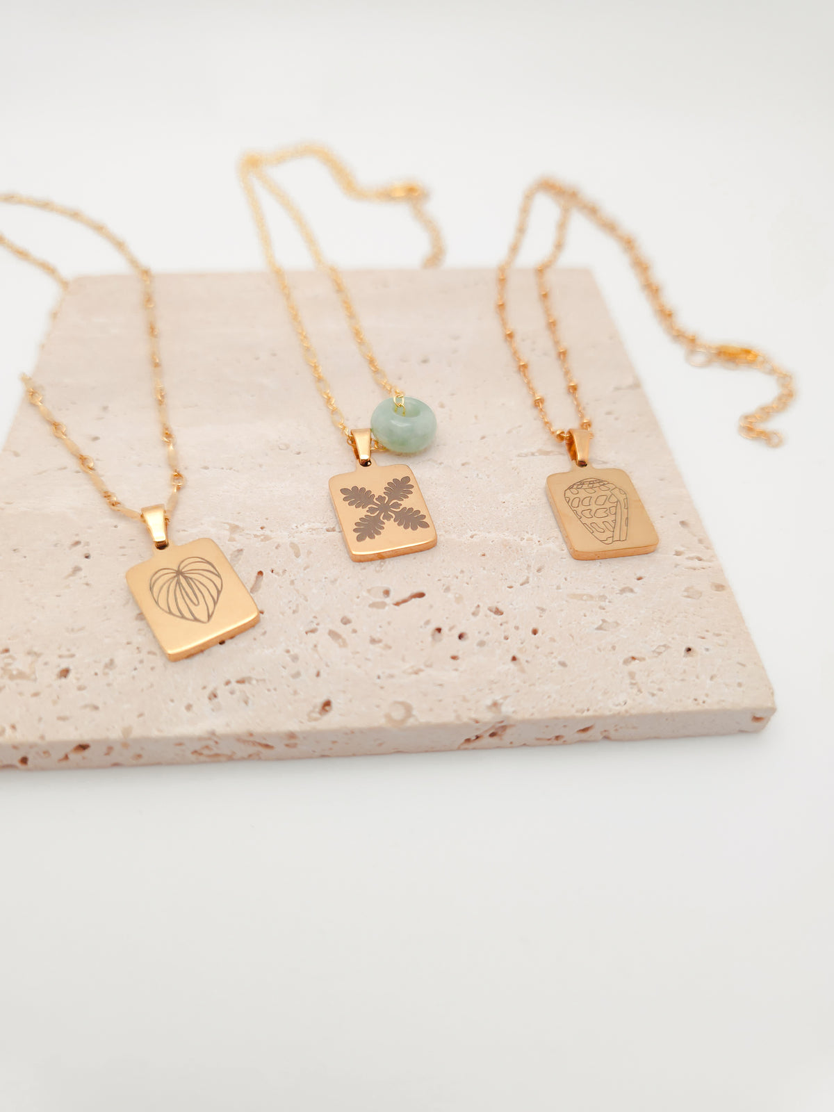 Engraved Hebrew Shell Necklace