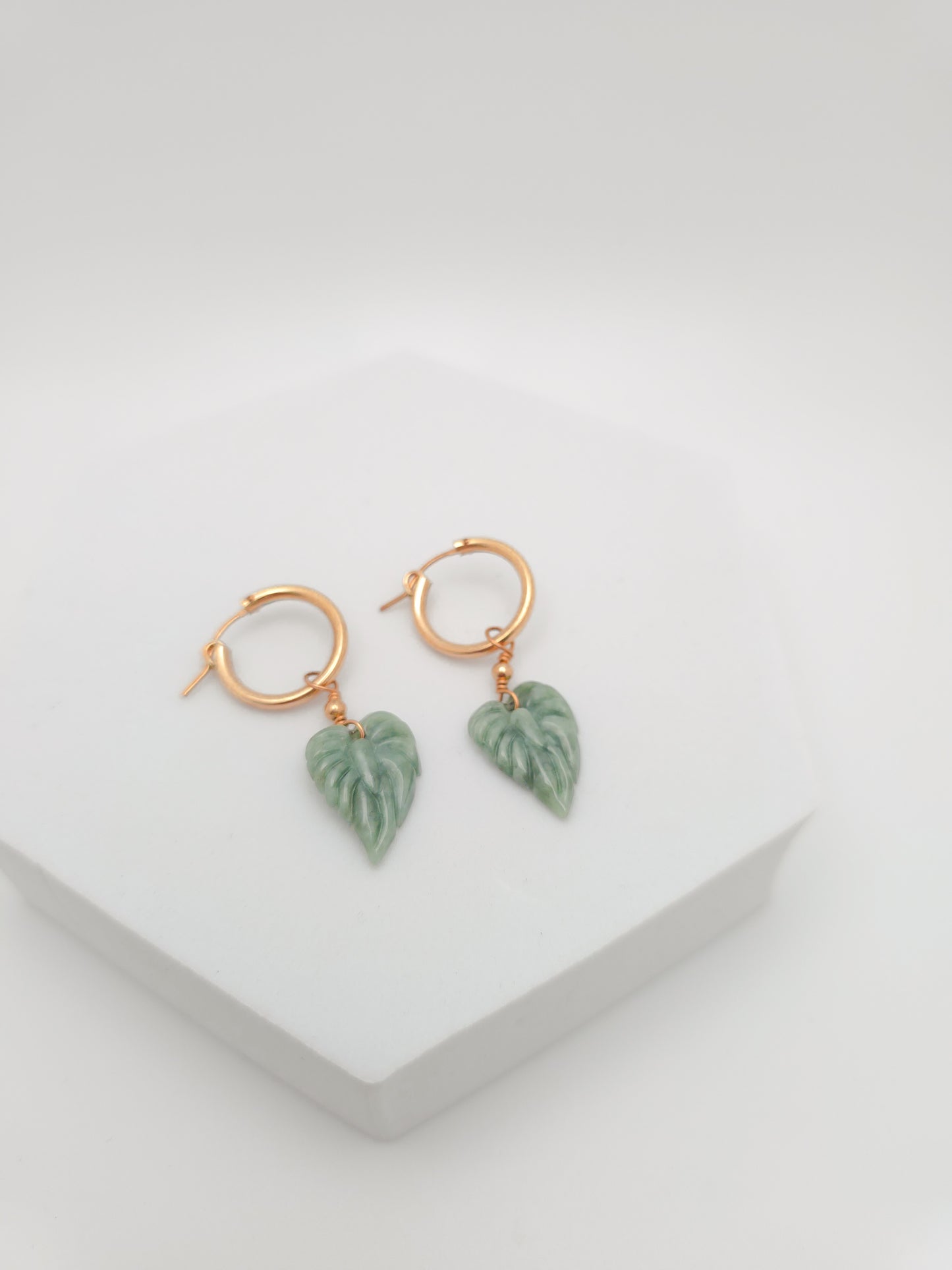 Anthurium Jade Hoop Earrings