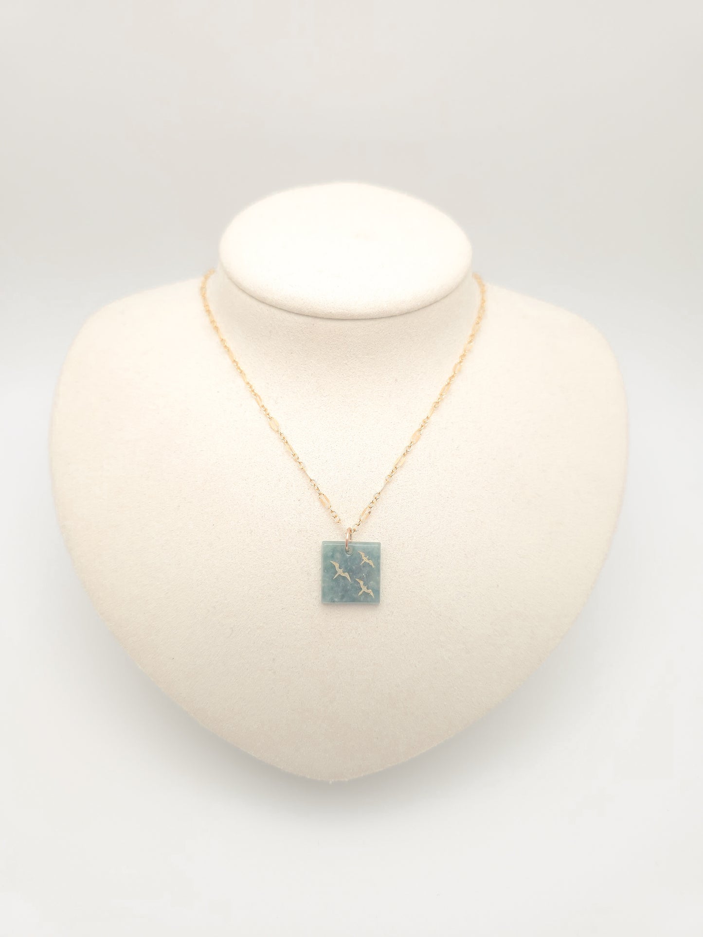 Iwa Bird Jade Square Necklace