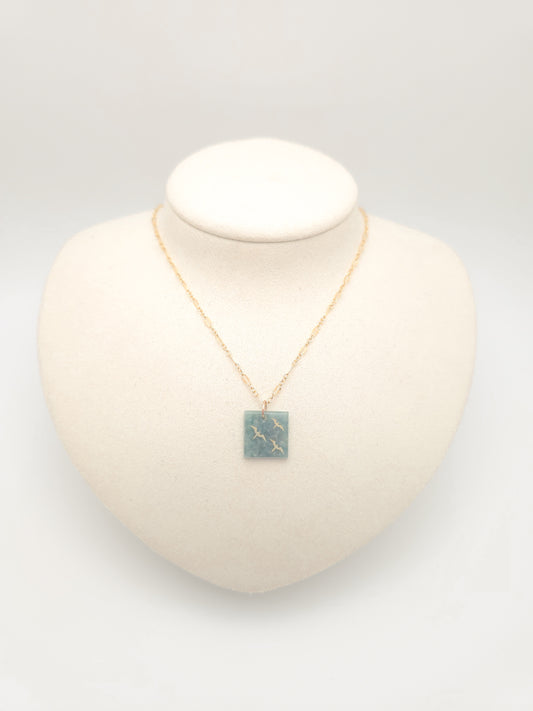 Iwa Bird Jade Square Necklace