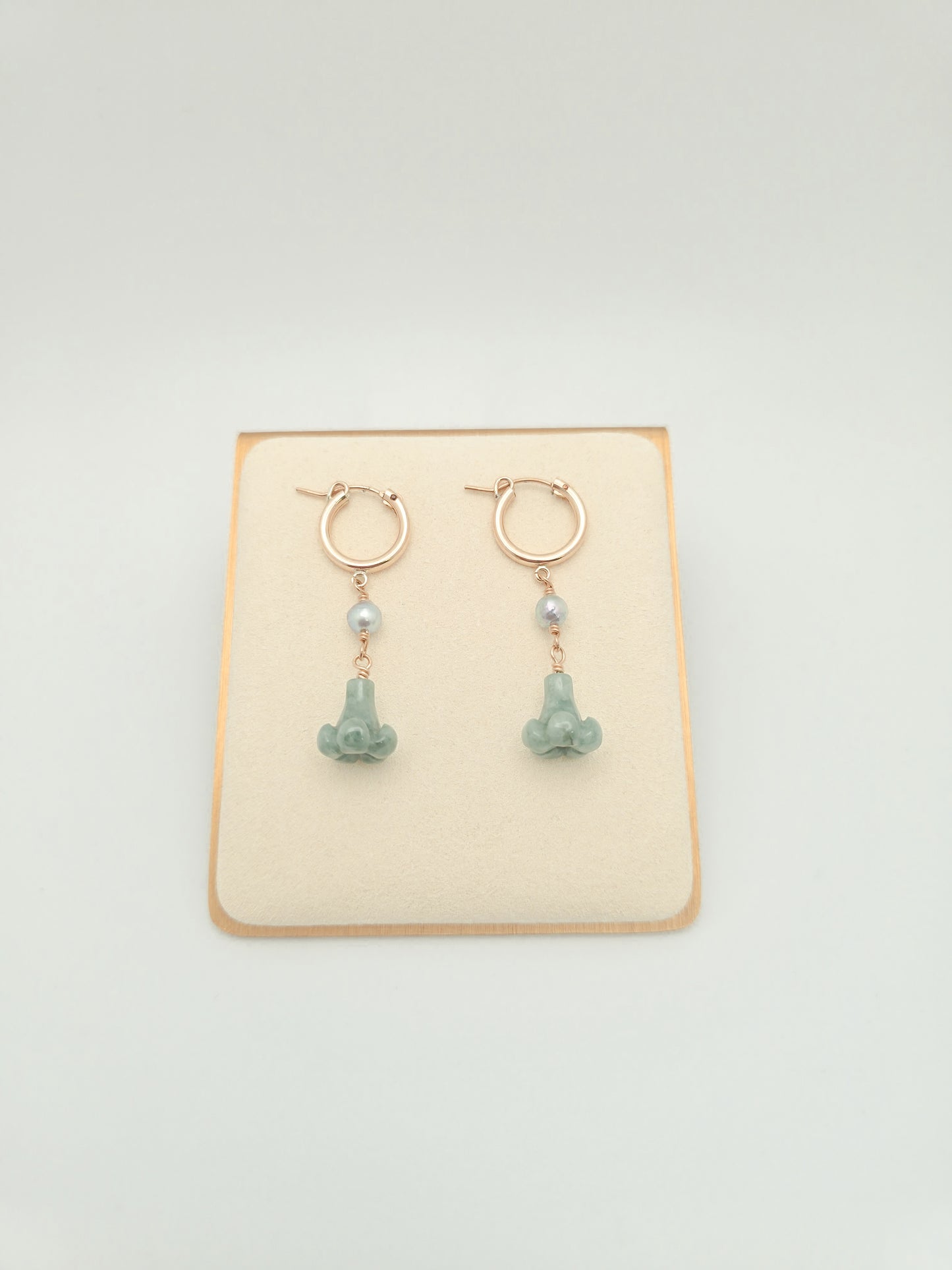 Jade Blossom Hoop Earrings