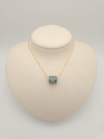 Ulu Quilt Barrel Jade Necklace