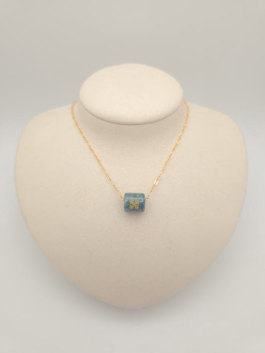 Ulu Quilt Barrel Jade Necklace