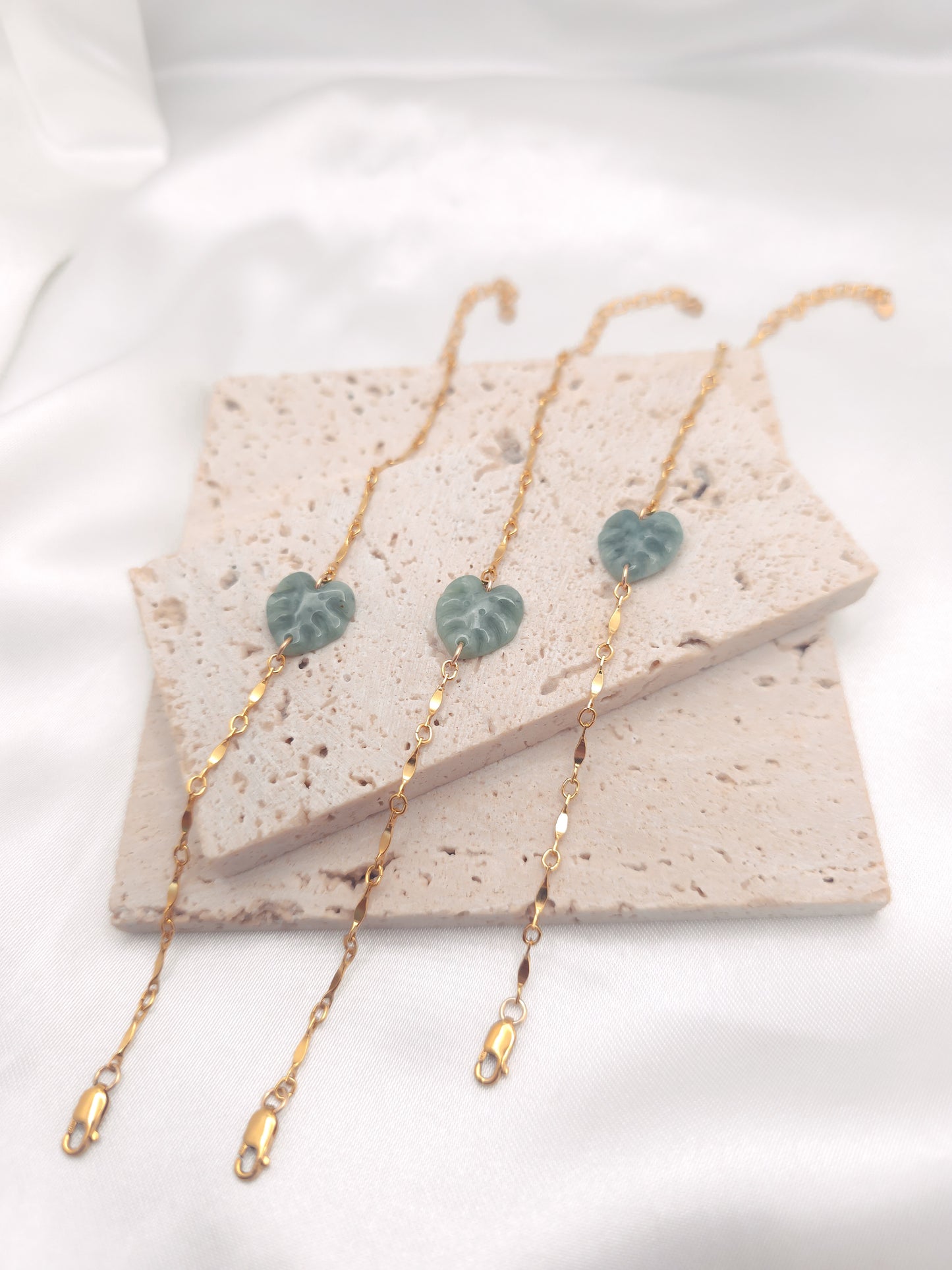 Monstera Jade Bracelet