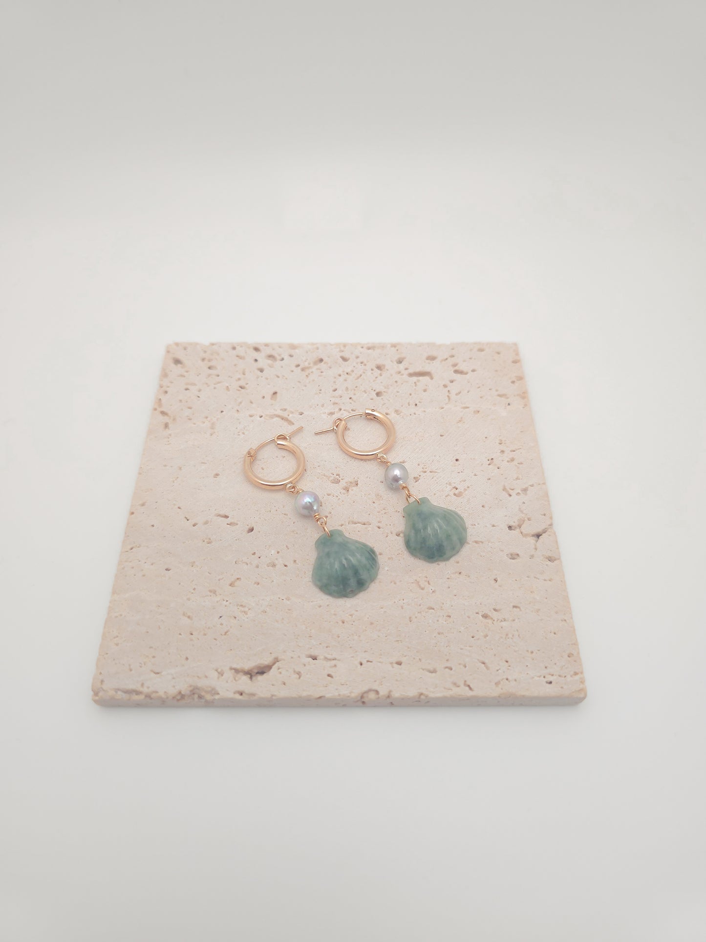 Ocean Sunrise Pearl Hoop Earrings