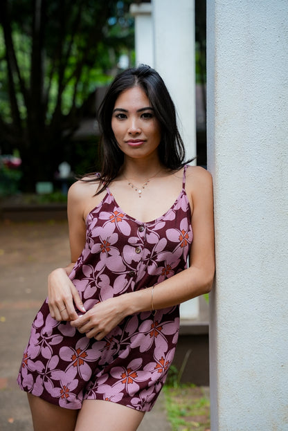 Plum Plumeria Romper