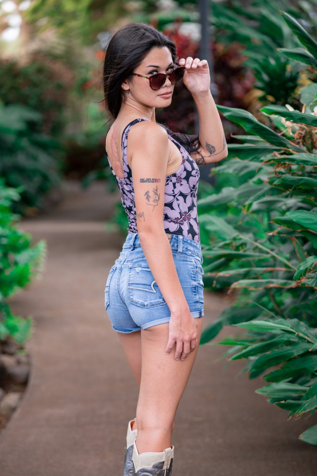Mele Bodysuit - Black Plumeria