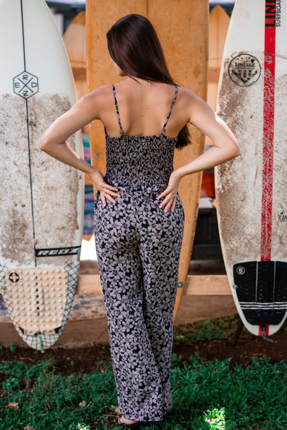 Kalea Jumpsuit - Black Plumeria