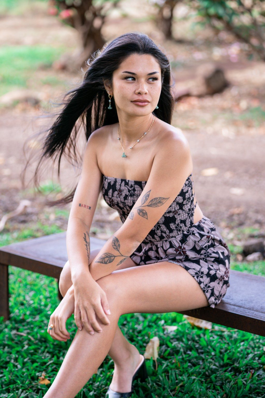 Nani Romper - Black Plumeria