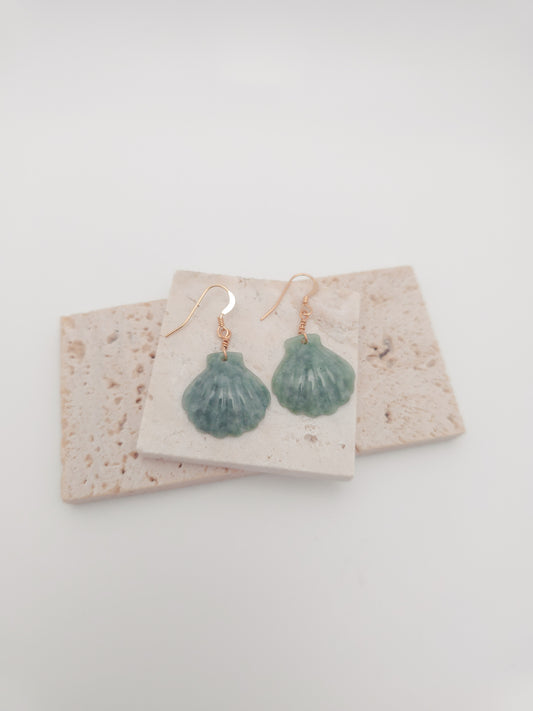 Sunrise Shell Jade Earrings