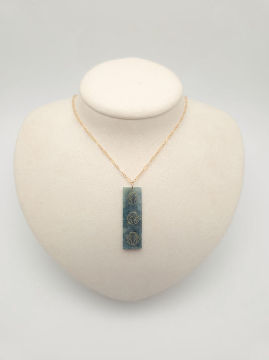 Sunrise Shell Jade Bar Necklace