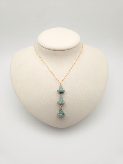 Triple Puakenikeni Jade Lariat Necklace
