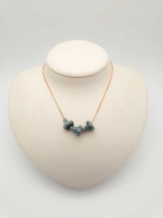 Triple Puakenikeni Jade Necklace