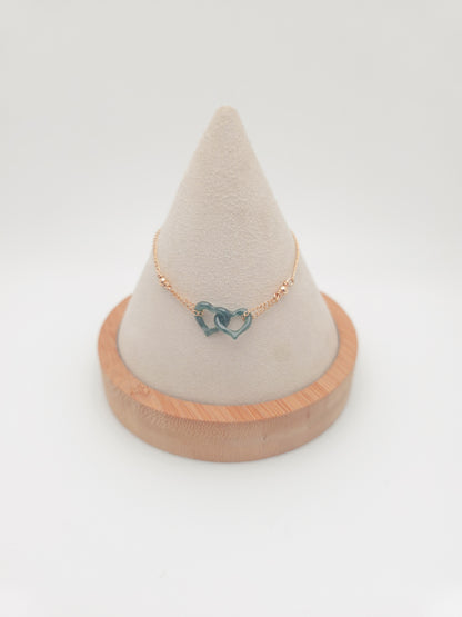 Two Hearts Jade Bracelet