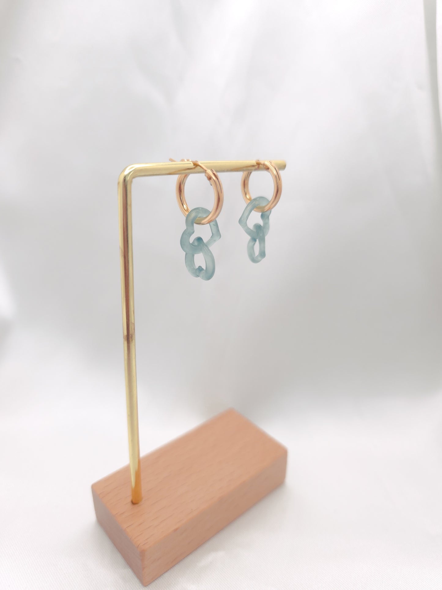 Two Hearts Jade Earrings