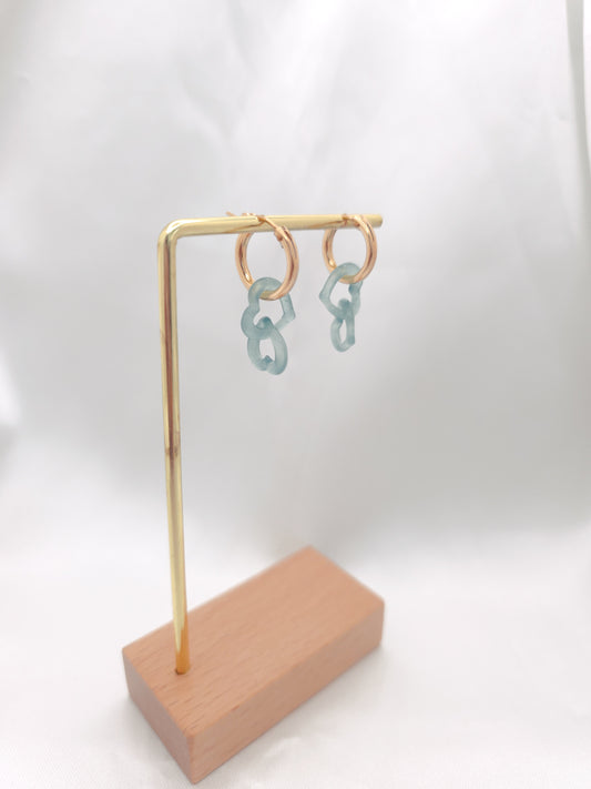 Two Hearts Jade Earrings