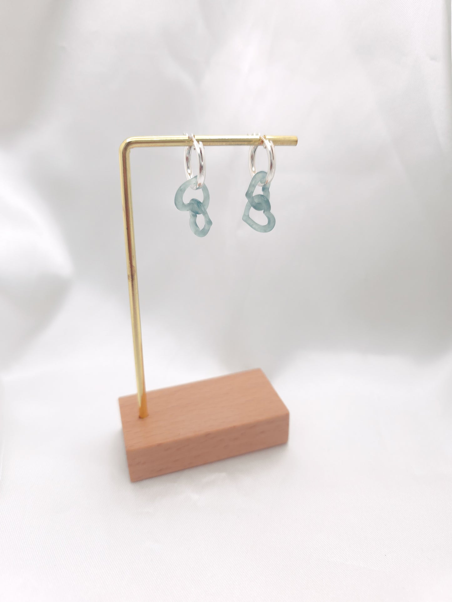 Two Hearts Jade Earrings