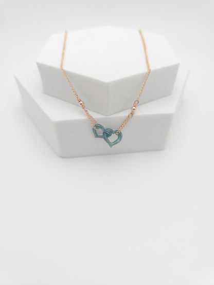Two Hearts Jade Necklace