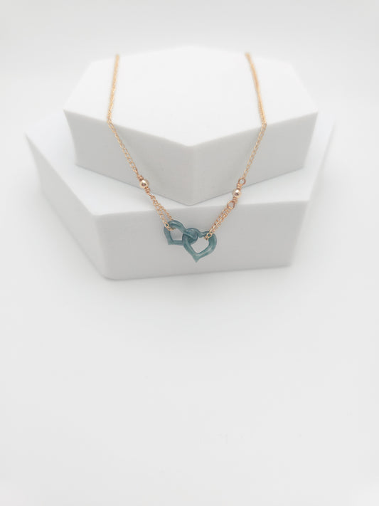 Two Hearts Jade Necklace