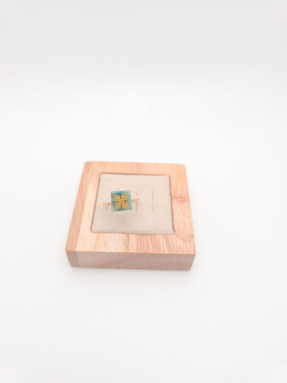 Ulu Quilt Square Jade Ring