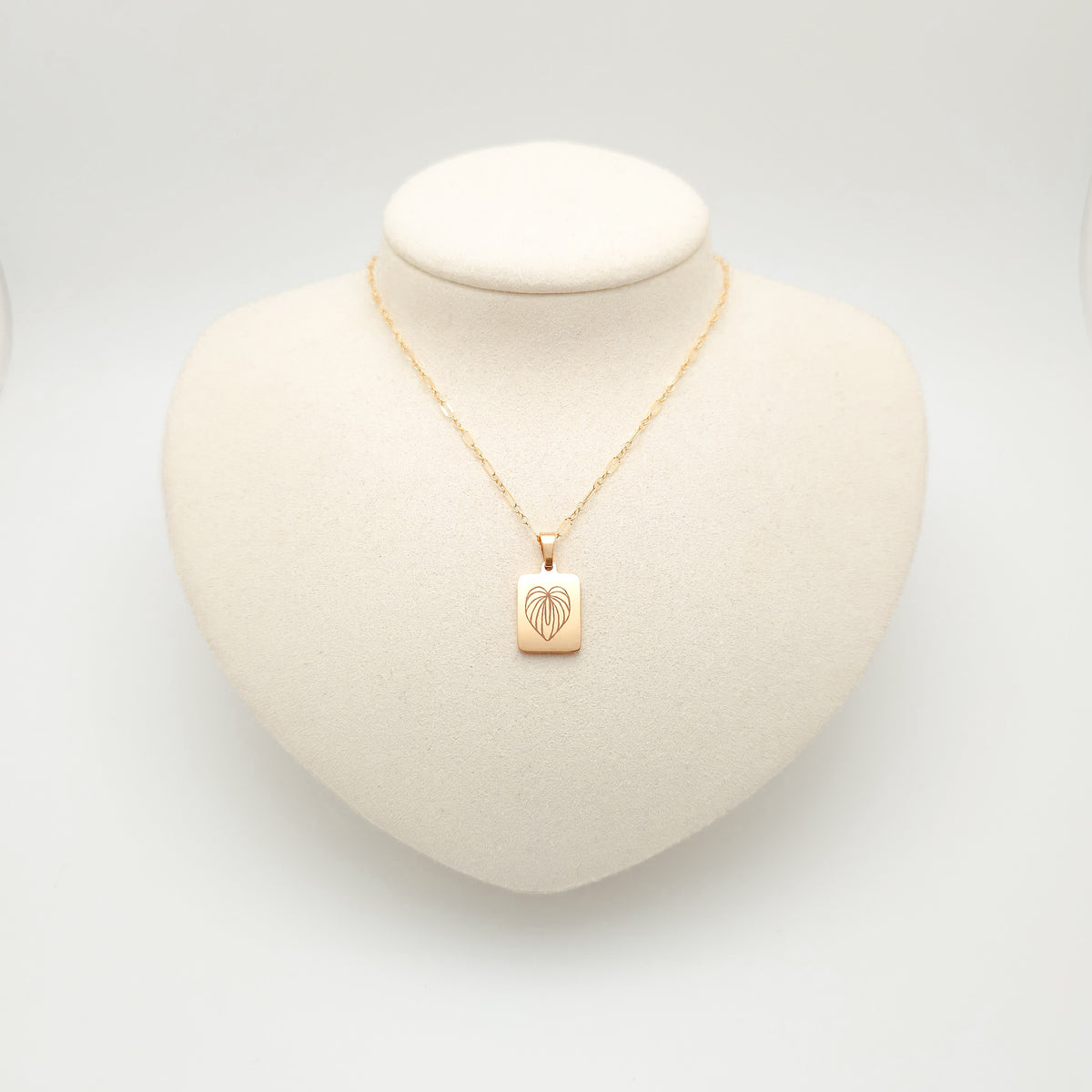 Engraved Anthurium Necklace