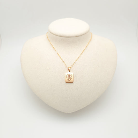 Engraved Anthurium Necklace