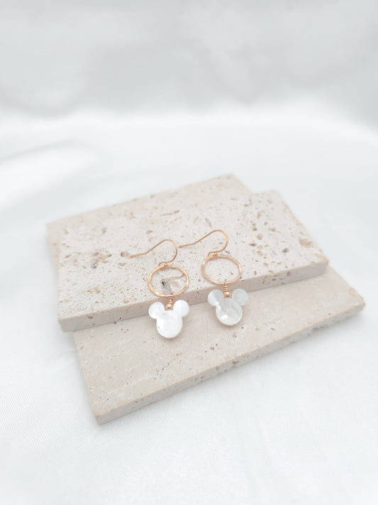 Mickey Pearl Hammered Earrings
