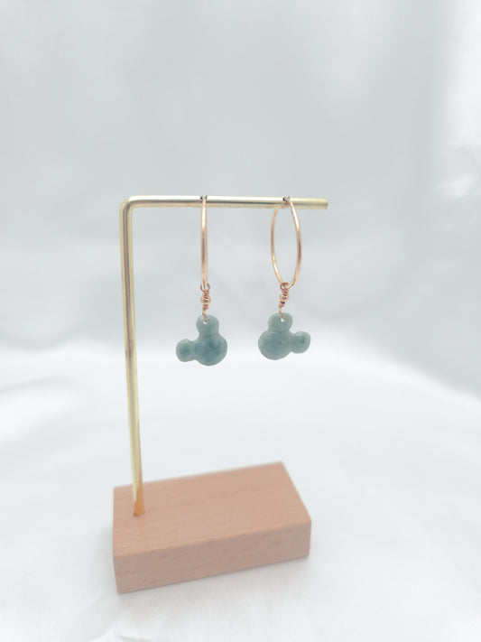 Mickey Jade Hoop Earrings
