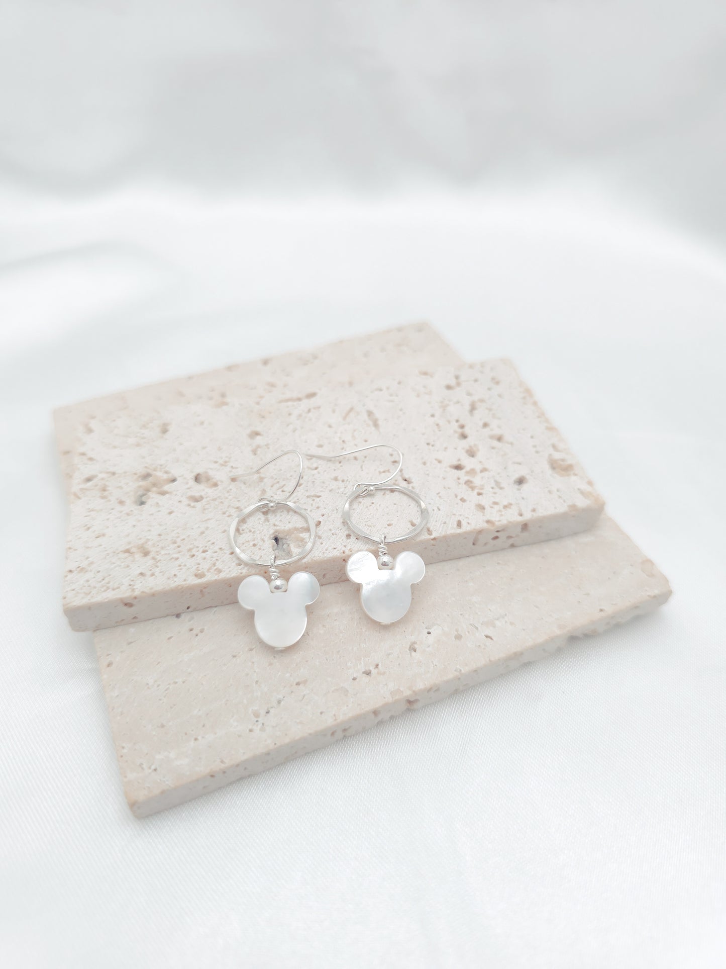 Mickey Pearl Hammered Earrings
